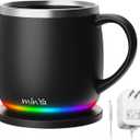 Smart Mug with LED Temperature Display  Coffee Warmer for Office & Home, Perfect Gift for Coffee Lovers,Black