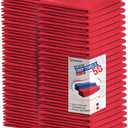 Shop Towels Polycotton Cleaning Cloth 50 Pack - Red Reusable Kitchen Towels Cleaning Highly Absorbent Lint-Free Shop Rags | Shop Towel Red, 14 x 14