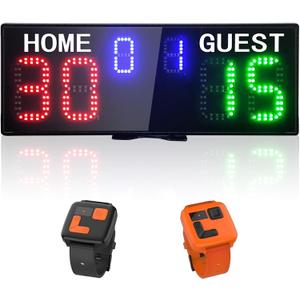 YZ LED Electronic Scoreboard with Watch Control, Digital Scoreboard with Remote, Portable Scoreboard Basketball, Digital Tennis Score Keeper for Net, Scoreboard for Outdoor Games Volleyball/Football