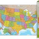 Room Mates Ocean Series USA Wall Map, Laminated Wall Map Poster, Educational Wall Art For Home, Classroom, or Office, Unique Gifts, 24” W x 17.5” H