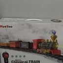 Hot Bee Train Set - Train Toys for Boys with Smokes, Lights and Sound, Toy Train Set for Under Christmas Tree, Toddler Model Trains for 3 4 5 6 7 8+ Years Old Kids Christmas Toys Gifts