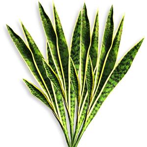 Artificial Snake Plant 4 Pcs 30 Inch Fake Sansevieria Plants for Indoor/Outdoor Home Decor Garden Office Store Decoration (Yellow and Green)