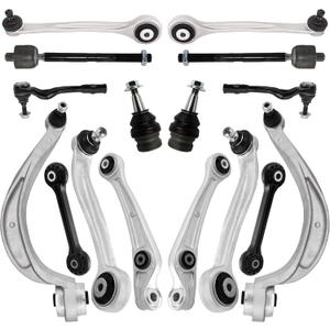 Front Upper and Lower Control Arm Compatible With Audi 2011 A4 A5 S4 Q5 Suspension Control Arm Kit, Sway Bar Link Front, Ball Joints, Inner and Outer Tie Rod Ends