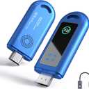 HDMI Wireless Transmitter and Receiver with LED Screen Blue, 2.4G/5G HDMI Extender Kit, Heat Dissipation and Easy-to-Carry Design, 30m/100ft Range, for PC/DV/HDTV/Projector/TV Box