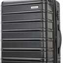 Samsonite Omni 2 24-Inch Medium Checked Hardside Luggage with 360 Spinner Wheels - Scratch Resistant Hardshell - TSA Lock - Expandable Polycarbonate Shell for Lightweight Travel - Midnight Black