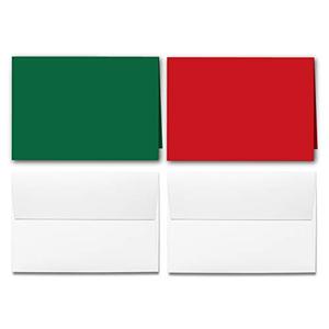 Desktop Publishing Supplies Blank Christmas Greeting Cards - Holiday Red and Green A2 (4.25" x 5.5") Half Folding Cards with White Envelopes - Makes 30 Sets