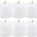 6 Pack 3x3 Inch Pillar Candles, Unscented Column Candles for Home Restaurants Spa Church Weddings, Smokeless Dripless and Clean Burning Emergency Candle - White