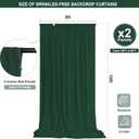 Hunter Green Backdrop Curtain - 10x10FT Back Drop Curtains for Parties Wrinkle-Free Soft Polyester Backdrop Wedding Decoration Photoground Backdrop Stain-Resistant for Back Drop Stand, 2 Panels