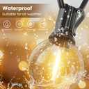 RTTY Outdoor String Lights 60 FT, Patio Lights with 32pcs Plastic G40 LED Bulbs,Shatterproof Waterproof Connectable Hanging for Porch Cafe Bistro Backyard Gazebo Balcony Deck Party