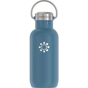 Lifefactory 16-Ounce Stainless Steel Vacuum-Insulated Sport Bottle, Dark Denim