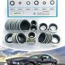 60 Pcs AC Compressor Seal Kit, Air Conditioning Compressor Port Seal Washer Kit, 6 Types A/C System Compressor Gasket Seals Assortment Kit,AC Seal Replacement Kit