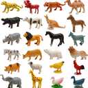 2 x CUTE STONE 24 PCS Animals Figures Toys, Realistic Wild Zoo Animal Figurines, Animal Learning Toys for Kids Toddlers Boys