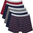 Gildan Men's Underwear Boxer Briefs, Multipack (Large, Mixed Blue (5-pack, Shorter Length)
