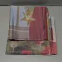 LYWYGG 82.6x59inch Christmas Backdrop Xmas Window Backdrop for Photography Christmas Tree Red Curtain Backdrops 