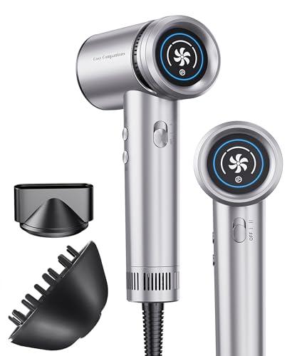 Hair Dryer - High-Speed 150,000 RPM Hairdryer for Fast Drying, 500Million Negative Ionic & Thermo-Control & Cool Shot Button & Lightweight & HD Display Blow Dryer with Magnetic Diffuser & Nozzle Hair Dryer - High-Speed 150,000 RPM Hairdryer for Fast Drying, 500Million Negative Ionic & Thermo-Control & Cool Shot Button & Lightweight & HD Display Blow Dryer with Magnetic Diffuser & Nozzle