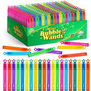 300 Pieces Mini Bubble Wands,Bubble Party Favors Assortment Toys for Kids,Themed Birthday, Halloween, Goodie Bags, Carnival Prizes, Wedding, Bubble Maker Toys for Kids,Outdoor Gifts for Girls & Boys
