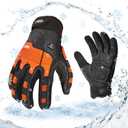 Vgo... 1 Pair -20/-4F COLDPROOF,Winter Work Leather Gloves,Impact Gloves,Anti-Vibration,Water Resistant(CA7722FW) (Large, Black)