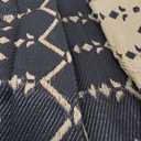 GENIMO 5'x8' Outdoor Rug Waterproof for Patio Decor, Reversible Plastic Straw Rug Carpet, Camping Mats for Outdoor, RV, Backyard, Deck, Balcony, Picnic, Light Black & Brown