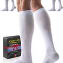 3 Pairs Easy On/Off Compression Socks - 15-20 mmHg Moderate Support Socks with Cushioned Sole and Seamless Toe, Size: Large-X-Large