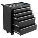 ActiveTrail 5-Drawer Rolling Tool Chest, Portable Tool Box with Wheels and Locking System, Mobile Tool Cabinet Organizer for Garage, Workshop, Repair Shop, Black