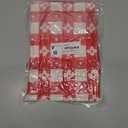 Rectangle Vinyl Table Cloth, Waterproof Elastic Fitted Tablecloth with Flannel Backing, Plastic Table Cover for Picnic, Camping, Outdoor (Red & White, 30"x96")