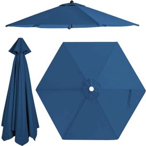 Jorohiker 7.5ft Patio Umbrella Replacement Canopy for 6 Ribs,Gray Navy