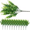 LIFKOME 12pcs Artificial Greenery Stems Fake Outdoor Plants Fake Plant Green Artificial Decor