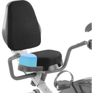 BALAPET Universal Recumbent Bike Seat Cushion Set, Extra Thick 3in Anti-Slip Seat Pad and Thickness 1.5in Lumbar Support Cushion for Recumbent Exercise Bikes, with Washable Cover and Straps