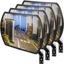 Geetery 4 Pcs 18" X 12" Garage Convex Security Outdoor Indoor Round Mirror Rectangular Acrylic Traffic Corner Mirror Blindspot for Wall Parking with Protective Film for Driveway