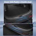 9PCS Custom Fit Floor Mats & Cargo Liner with Door Sill Guards, for 2019-2025 Toyota RAV4 / Hybrid/Prime, All-Weather TPE Floor Liners & Trunk Mat Set, Door Entry Protectors, Black