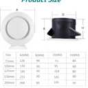 4 inch ABS Adjustable Air Vent White Round Soffit Exhaust Vent for Inline Duct Fan Outlet Vent(3.74 Inch, Front Panel:5.9 Inch)