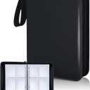 CLOVERCAT 4 Pocket Trading Card Binder Parent (4 Pocket, 400 Cards, Solid, Black)