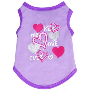 Dog Shirts Summer Printed Puppy Clothes Cute Sleeveless Pet T Shirts Dog Clothes for XSmall Dogs Cats Girl