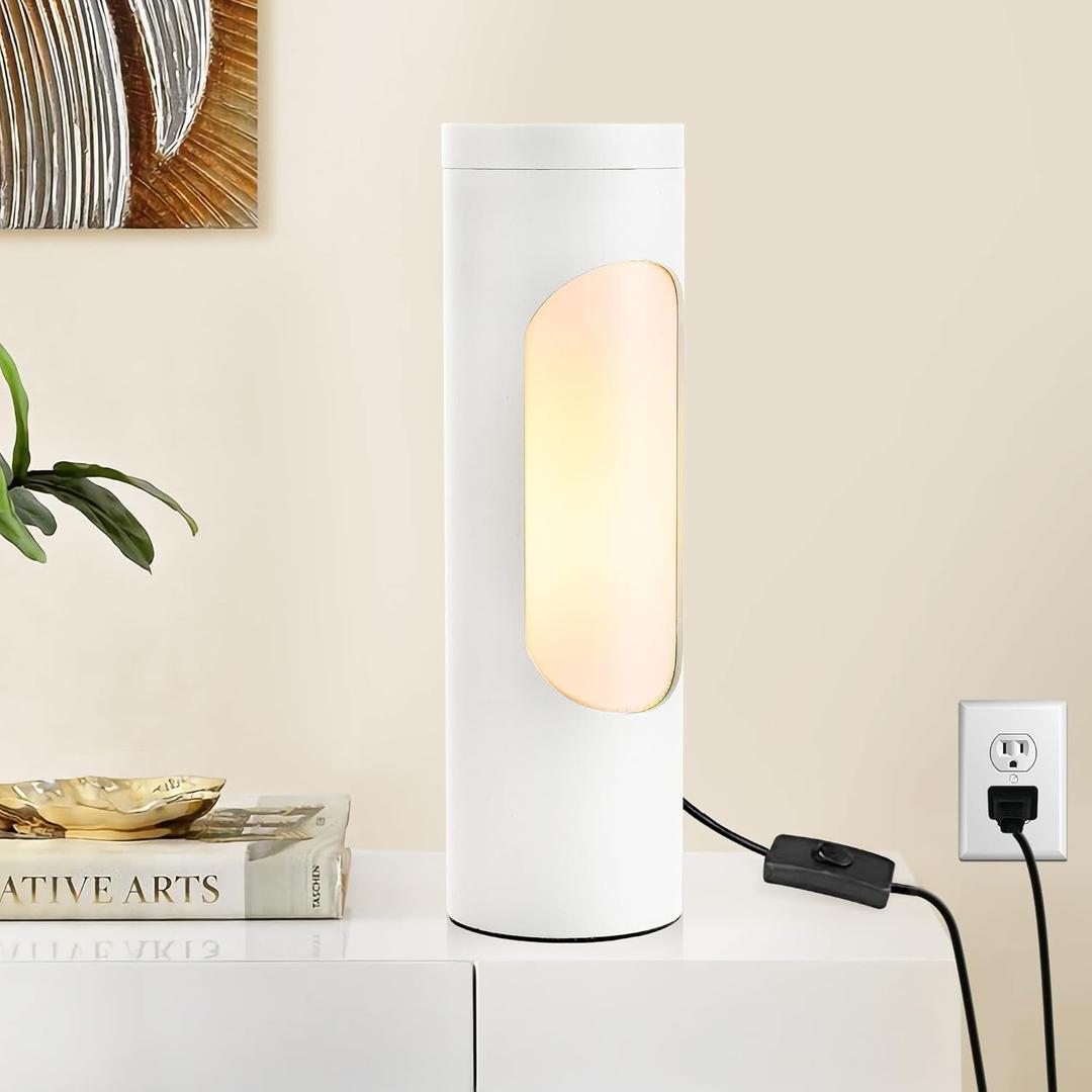 LEDIARY Kosher Lamp for Shabbos, White Table Lamps and Nightlight for Living Room BedroomT10 Bulb Included (4W Eqv 40W, 400LM, 3000K)