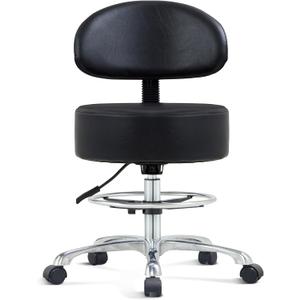 Height Adjustable Rolling Shop Stool with Back Support - Kitchen Stool with Wheels Heavy Duty Stool with Back for Salon,Spa,Massage,Tattoo,Esthetician  Rolling Stool Extra Thick for Extreme Comfort