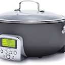 GreenPan Elite Essential Smart Electric 6QT Skillet Pot, Presets to Sear Saute Stir-Fry and Cook Rice, Healthy Ceramic Nonstick and Dishwasher Safe Parts, Easy-to-use LED Display, Graphite