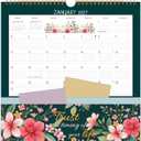 2026-2027 Wall Calendar - Pocket Calendar, 11.7" x 11.7", 2026-2027 Calendar with Pockets, Jul. 2026 - Dec. 2027,Wall Calendar 18 Month with One Pockets, Calendars for Office School Home, Golden Twin Wire Binding, Premium Paper - 12 Different Floral
