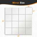 Delma Home Gym Mirrors, 12'' x 12'' Glass Mirror Tiles (16 PCS), Square Large Wall Mirror for Home Gym, Bedroom, Door,Bathroom, Frameless Mirror Sets