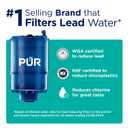 PUR Plus Faucet Mount Water Filtration System with Lead Reducing Mineral Core Faucet Filter, Water Filter that Attaches to Kitchen Sink, Horizontal, Brass, PFM410F