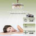 Brown Fandelier Ceiling Fans with Lights, Crystal Chandelier Ceiling Fan with Light Remote Control, Mid Century with 6 Speeds for Bedroom, Living Room