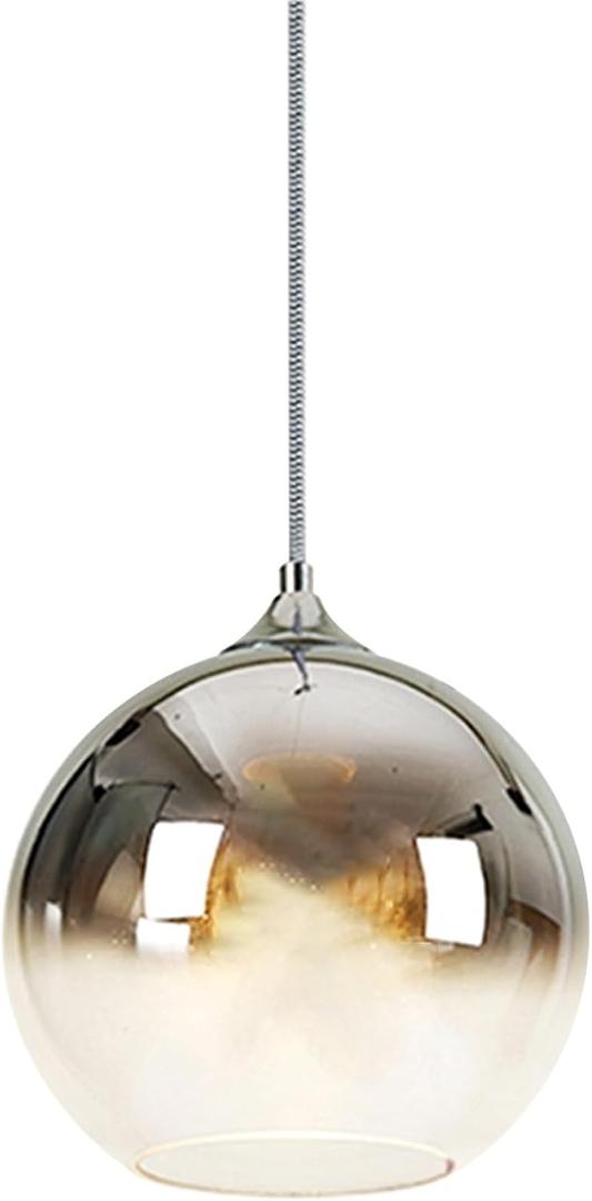 Modern Battery Operated Pendant Light,Battery Ceiling Light with Rechargeable Bulbs Remote Control 9 Colors Modes Dimmable Kitchen Island Bedroom Dining Room(Chrome), One Size