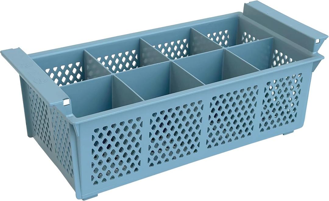 Flatware Rack  8-slot Plastic Cutlery Basket  Large 16" Organizer for Knives, Forks, Spoons, Silverware, Kitchen Utensils, Essentials, Craft & Office Supplies  Dishwasher Basket