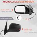 Left Driver Side Power Side View Mirror Manual Folding Compatible for Toyota Tacoma 2005-2011 Replaces 87940-04190-C0 TO1320203