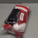 Funtery 5 Pcs Santa Claus Costume Women Christmas Suit Including Velvet Dress with Belt, Hat, Striped Tights, Velvet Gloves (XX-Large, Red)