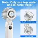 Rrtizan Handheld Misting Fan Portable - Small Personal Mister Fan Blow Cold Air,5000mAh Rechargeable Battery,Water Spray Cooling for Summer Outdoor Travel Beach Lash Makeup,Gifts for Women (Beige)