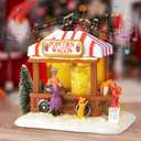 Christmas Village Houses LED Lighted, Multicolored Christmas Village Popcorn Mouse House for Home Decor