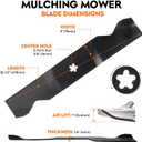 ILONPA 532187256 54" Mulching Blades for Z254F Z254 Hus qvarna MZ48 MZ54 RZ5424 RZ5426 YTH2454 YTH24V54 YTH26V54 LGT2554 LGT2654 187256 187254 532187254 54inch Deck Zero Turn Lawn Mower(5-Star), Black