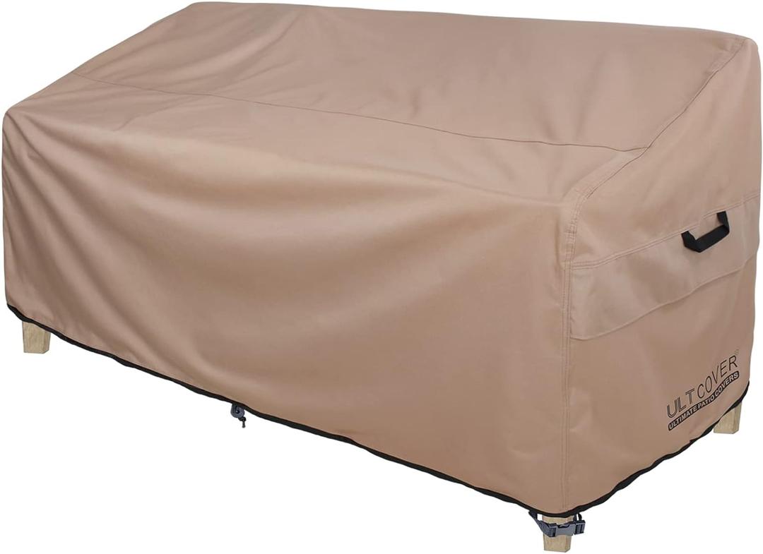 ULTCOVER Patio Furniture Sofa Cover 88W x 35D x 35H inch Waterproof Outdoor 3-Seater Couch Cover (Brown-35"deep)