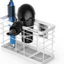 Hair Tool Organizer, Curling iron stands, Bathroom Organizer Basket Hair Supplies Organizer Storage Hair Dryer Holder- Wall Mount No Drilling (White)