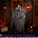 ELAMAS Animatronics 64 inch Dancing Witch Halloween Decorations - Sound Activated with Creepy Sound, Spooky Move, Light Up Eyes, Haunted House Scary Decor Horror Prop for Indoor, Outdoor, Yard Lawn